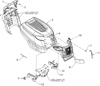 Hoodandgrille Diagram and Parts List for 679-46 (13BJ77KT345)(2021) Yard Machines Lawn Tractor